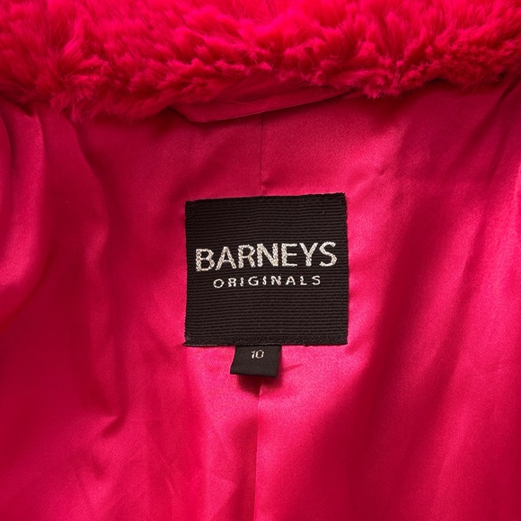 Barneys New York Hot Pink Faux Fur Coat - Picture 2 of 8